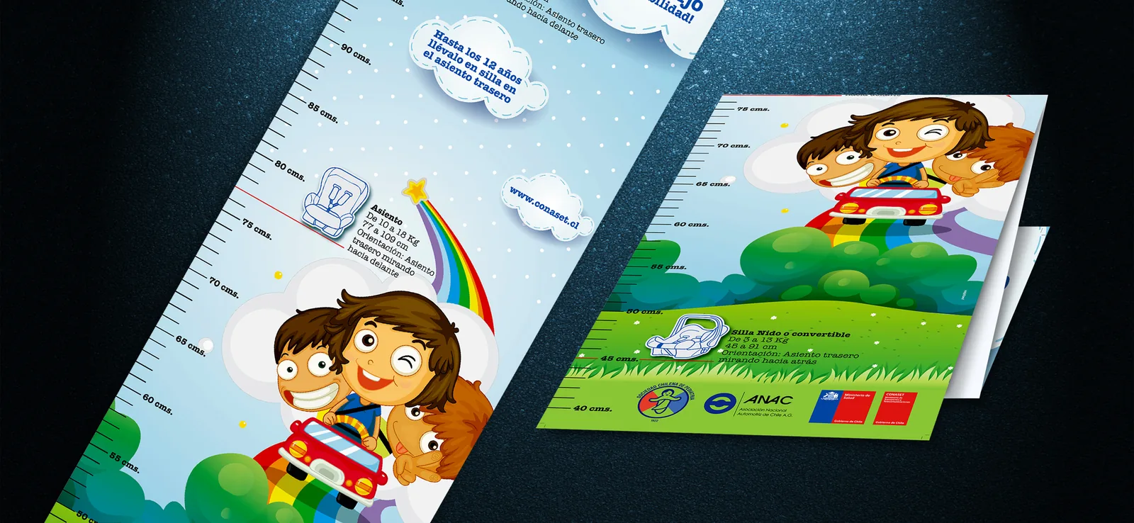 Campaña gráfica de seguridad infantil para ANAC y Conaset